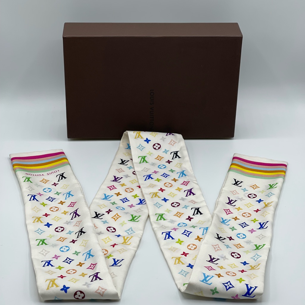 Louis Vuitton X Takashi Murakami Multicolor Y2k Bandeau Neckerchief Scarf Wrap